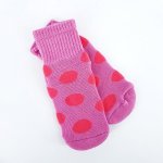 Kids Pink Polka Dot Slipper Socks - Factory Plaza