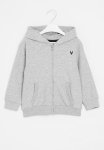 Boys Grey Marl Basic Emb Fleece Zip Thru - Grey