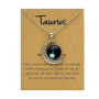 Taurus Celestial Glow Crescent Moon Pendant Necklace Glow In The Dark