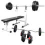 Weight Bench - White With 100KG Vinyl Tri-grip Weight Set - Starlock
