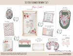 Cot Duvet Bedding Sister Flower Bunny Set