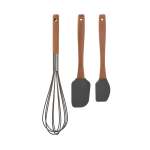 3 Piece Acacia Wooden Kitchen Utensil Set Brown