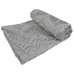 Cotton Throw Silver & White Floral 206 X 220CM