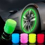 4PC Silicone Luminous Valve Cap 1.57CM 1.19CM Universal Fluorescent Tire Valve Cap Durable Structure Easy To Install - Blue