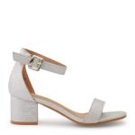 Silver Chrome Ankle Buckle Heels