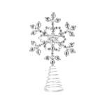 Jeweled Tree Top Iron Rhinestones 17X5X26CM Silver - Snowflake - Open Design