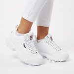 FILA Disruptor II Ladies Sneaker - White Navy Red - 8