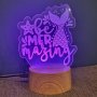 Mermaizing LED Night Light - Rectangle Real Wood Base Warm White Light