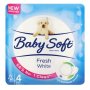 Baby Soft 2-PLY Toilet Tissue White 4 Rolls