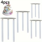 4PCS Cake Layer Support Frame Set Reusable Cake Board And Cake Pin Rod Used For Layered Cake Structure And Stacked Cake Piling S