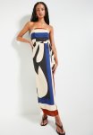 Superbalist Linen Look Bandeau Midi Wrap Dress - Organic Scarf Red Blue
