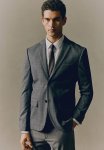 Slim Fit Jacket - Dark Grey checked