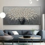 1PC Frameless Abstract Golden Tree Flower Canvas Painting Posters Minimalism Wall Art Picture Modern Living Room Decoration No F
