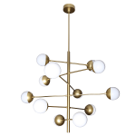 Gatsby Chandelier 12 Light Gold With Opal Glass