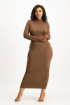 Yolanda Poloneck Bodycon Dress - Pinecone - L