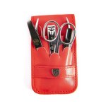 3 Swords Manicure Set Faux Leather Red Fu 56713 Mc N Cut 6 Piece