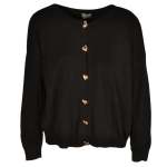 Goldair Gold Heart Button Cardi - Black Free