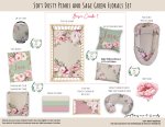 Cot Duvet Bedding Soft Dusty Pinks And Sage Green Florals Set