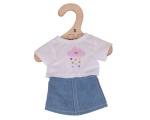 White T-Shirt And Denim Skirt Small Rag Doll
