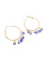 Goldair Gold Blue Beaded Ball Hoop Earrings