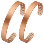 Feraco Copper Magnetic Bracelet For Men Women 99.99% Pure Copper Cuff Bangle With Effective Neodymium Magnets Adjustable Jewelry