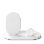 Belkin Boostcharge 3-IN-1 Wireless Charger For Apple Iphone 14/13/12 Apple Watch And Airpods - White Slim Design