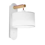 Langham Metal And Wood Wall Light Black White - Black