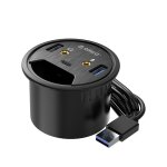 Orico Desktop Power Grommet Multi Function Hub 2XUSB3.0|1XTYPEC|2XAUDIO - Black