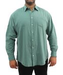 Mens Long Sleeve Linen Shirt - 7XL Sage