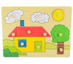 House Wooden Knob Puzzle