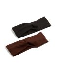 Chocolate Brown & Black Ribbed Slim Stretch Headbands 2-PACK