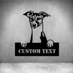 Italian Greyhounds With Custom Text - 450MM Grey
