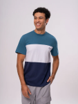 Colour Block Crew Neck T-Shirt - XXL Blue