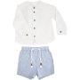 Made 4 Baby Boys Mandarin Shirt & Short 18-24M