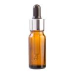 10ML Amber Glass Aromatherapy Bottle With Pipette - Black & Silver Collar 18 62