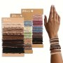 Cherrytree Boho Chic 20pcs Hair Ties - Versatile Brown Bracelet Design For Thick Or Thin Hair No Damage Ponytail Holders In 4 Styles
