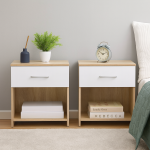 Dualspace Sonama & White Nightstand Set Of 2 MW349