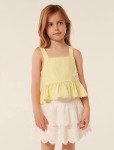 Jasmine Crop Girls Peplum Top - 10-12 Yrs Yellow Sorbet