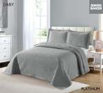 Simon Baker Daisy Bedspread Platinum Various Sizes - King - 270CM X 270CM + 2 Pillowcases 50CM X 70CM + 5CM Platinum