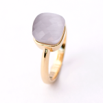 Aster Gold Stack Light Grey Crystal Ring - 8 Light Grey Crystal