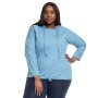 Donnay Plus Size Denim Woven Hoody Top - Blue