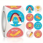 500PCS Round Cartoon Sticker Reward Sticker For Teacher School Classroom Home 2.54 Cm Rolls