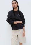 Oversized Motif-detail Sweatshirt - Dark Grey Lyon