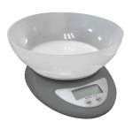 Kitchen Digital Scale - Grey - With Clear Plastic Bowl