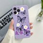 White Flower Purple Butterfly Case Dirty Resistant For Iphone 14/14PLUS/14PRO/14PRO/14PROMAX IPHONE13/13PRO/13PROMAX IPHONE12/12PRO/12PROMAX IPHONE11/11PRO/11PRO Max/iphone 6/6S/6 PLUS/6S PLUS/IPHONE7/8/IPHONE X/xs