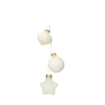 Bauble Onion And Star Shape 11 5CM - White