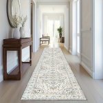 Bohemian Vintage Runner Rug 2X6 2X8 2X10FT Non-slip Stair Crystal Velvet Carpet Machine Washable Polyester Long Runner Mat For H
