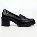 Noxer 9 High Block Heel Saddle Loafer - Black - 8