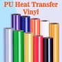 Premium PU Heat Transfer Vinyl Iron-on HTV Sheets For T-Shirts & Fabrics - Multi-Color Pack Easy Cut & Weed Durable & Machine Washable 30.48