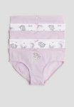 5-PACK Cotton Briefs - Light Purple & Unicorns